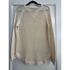 PART TWO Copenhagen Cream Open Knit Long Sleeve Pullover Sweater Size L NWOT✨